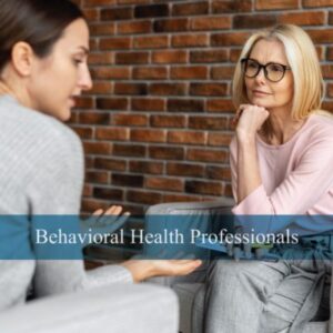 a behavioral health professional talking with a patient